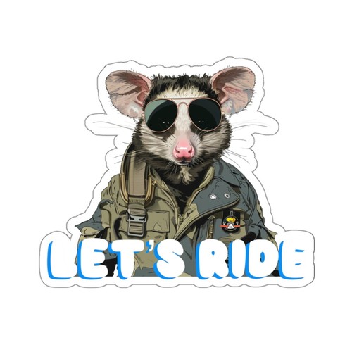 Military pilot possum sticker - pilot,