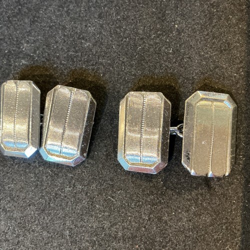 Vintage cufflinks silver tone - cufflinks,