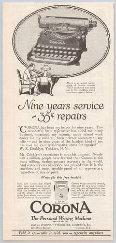 Corona typewriter portable - corona,