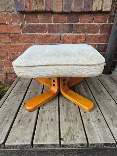 Beige fabric stool - fabric,