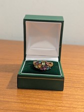 9ct Yellow Gold Multi Gemstone Ring Size P - QVC  3.3 Grams Boxed