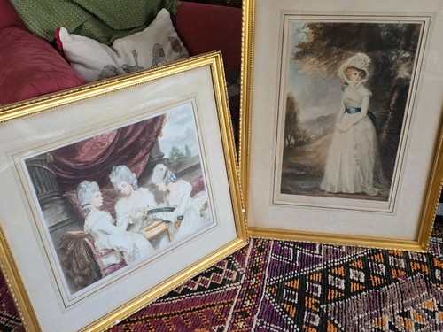 Antique colored mezzotints - antique,