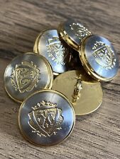 Real Metal Military Style Gold / Silver Tone Shank Buttons 15mm (24L) 10pcs