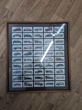 Complete Set Lambert Cigarettes Collector Cards Framed. 50 Vintage Cars. 1930s