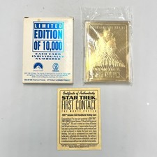 Star Trek  First Contact 23KT Gold Sculptured Trading Card 0614 Of 10000