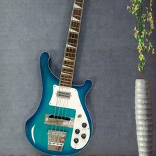 Custom blue 4-string bass