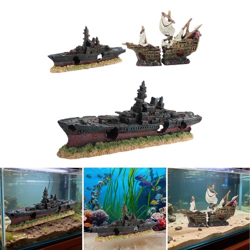 Aquarium shipwreck decoration - aquarium,