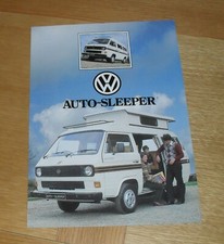 Volkswagen VW Transporter T3 Auto Sleeper Motorhome Brochure 1985-1986