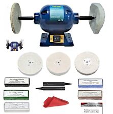 375W Bench Grinder Metal Polisher Polishing Machine 6"x1/2" Metal Polishing Kit