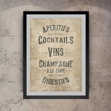 Vintage French Bar Drinks Menu