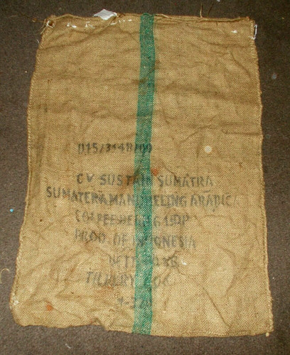 Large vintage hessian - vintage, coffee