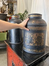 Pair of Chinese toleware tea canisters by Parnall & Sons