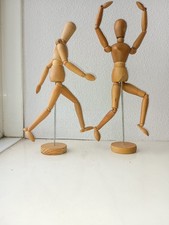 Artist's Mannequins. Two Poseable Mannequin Drawing Aids, Wooden