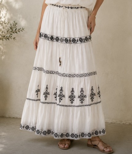 Zara maxi skirt embroidered - zara,