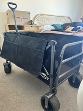 300L Folding Festival Trolley - 150kg, Wide Wheels, Adjustable Handle, Black