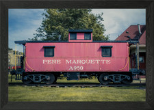 Red Caboose Framed Wall Art