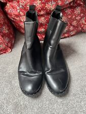 Tesco F&F Ladies Black Ankle Boots Size 6 Elasticated Used