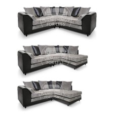 Luca Black & Grey Corner Sofa