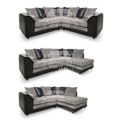 Luca black grey corner sofa - &,