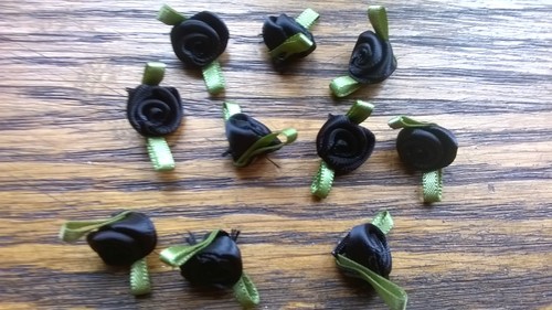 Small satin ribbon black - 10,