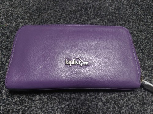 Kipling purple leather purse - kipling,