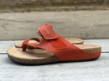 Clarks Roseville Coral Snake Print Leather Cork Wedge Flat Sandals Size 7D 41