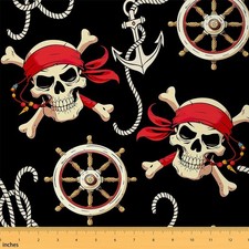 Pirates Skull Fabric by The