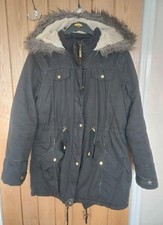 bohoo parka coat ladies size