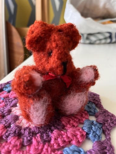 Boucle and needle felted art - felted,