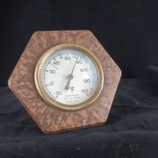 Vintage Rototherm Bakelite & brass deco Desk Thermometer FREE P&P