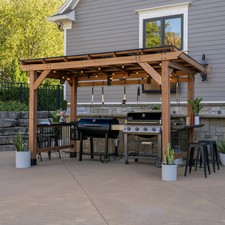 Solid XL Cedar Wood BBQ Garden