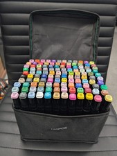 120 Piece Art Marker Pen Set In Carry Case Unused (S8)