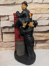 Large Resin Laurel And Hardy Figurine Statue Climbing A Wall