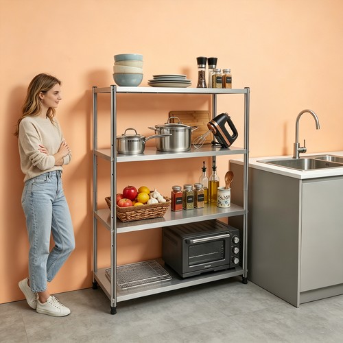 Tier stainless steel shelf - stainless,