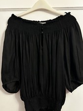 ZARA Black Off The Shoulder Bardot lightweight Summer Top Size S - Never worn