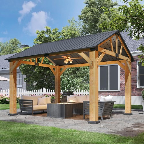 Aoxun 12x10 wood gazebo - aoxun,