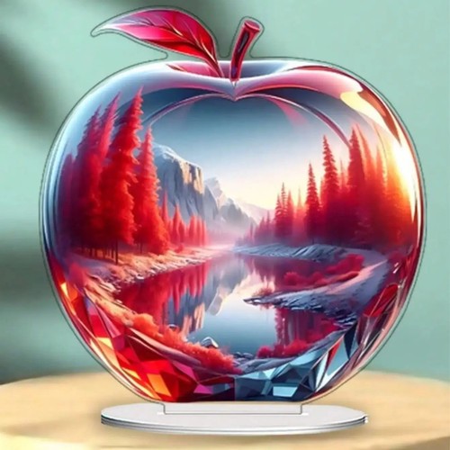 Crystal apple figurine glass - crystal,