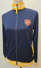 Arsenal FC Kids Age 12 13 Years Blue Yellow Retro Tracksuit Top Jacket Football