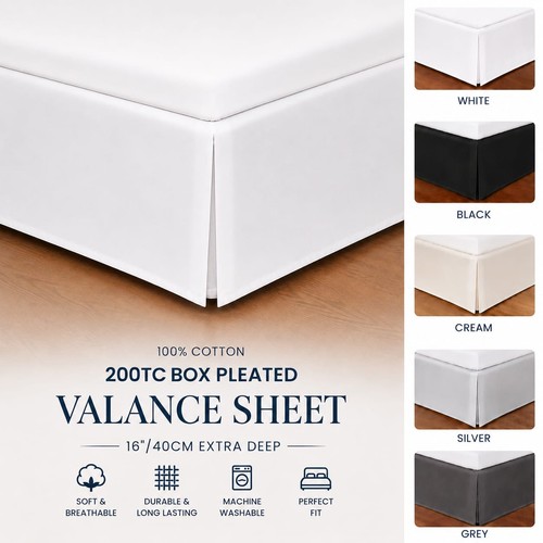 100 cotton 200tc box pleated - 100%,