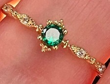 REAL Emerald Diamond 14K Gold