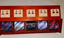Gui Laroque Tie set in wooden display case with cufflinks (5 Ties and Cufflinks)