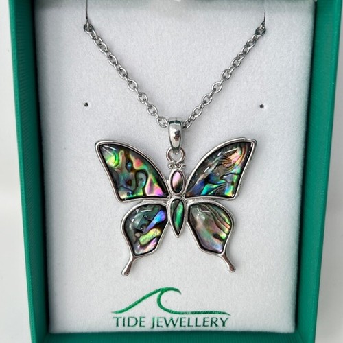 Butterfly paua shell 37mm - butterfly,