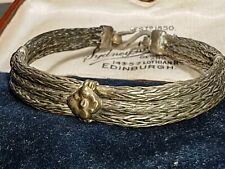 Indian vintage Rajasthan oxidised white Silver Metal woven Bracelet 11g small