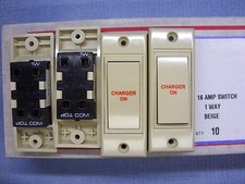 QUANTITY  OF 4 BEIGE ARCHITRAVE SWITCHES  SPST 230V @ 16A CARAVAN MOTORHOME ETC.