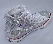 Custom Bow Converse Rhinestone Crystal Bling Wedding Bridal Trainers Bridesmaid