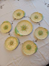 Carltonware Poppy / Buttercup Design Cake and Side Plate Set, 1930s Art Deco