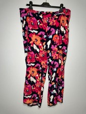 Ladies Floral Trousers Size 18 By Tu Lightweight Summer Travel Holiday