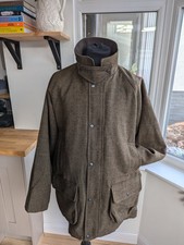 Forest Land Green Tweed Wool Shooting Country Coat Handmade In UK Size XL