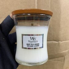 WoodWick Scented Candle with Crackling Wick | White Tea & Jasmine Mini Hourglass