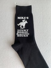 Personalised Mens Socks christmas Gift Choose Your Name Lucky Horse racing